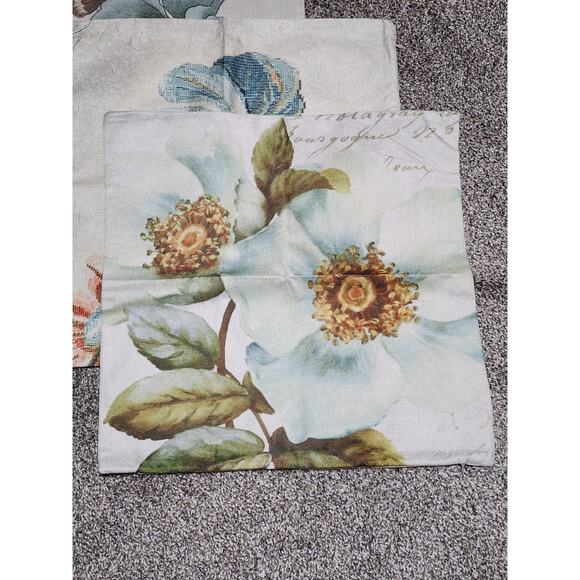 Pillow Cover Floral Square Cushion Case 18" x 18" Hope Love Faith Peace x6 - Picture 2 of 8